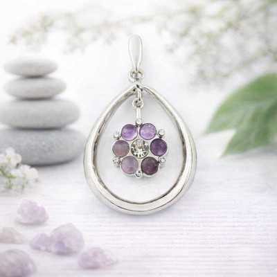 Pendentif double Améthyste - 1